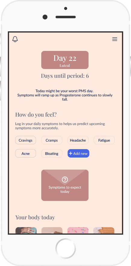 HormoneLog Homescreen 1